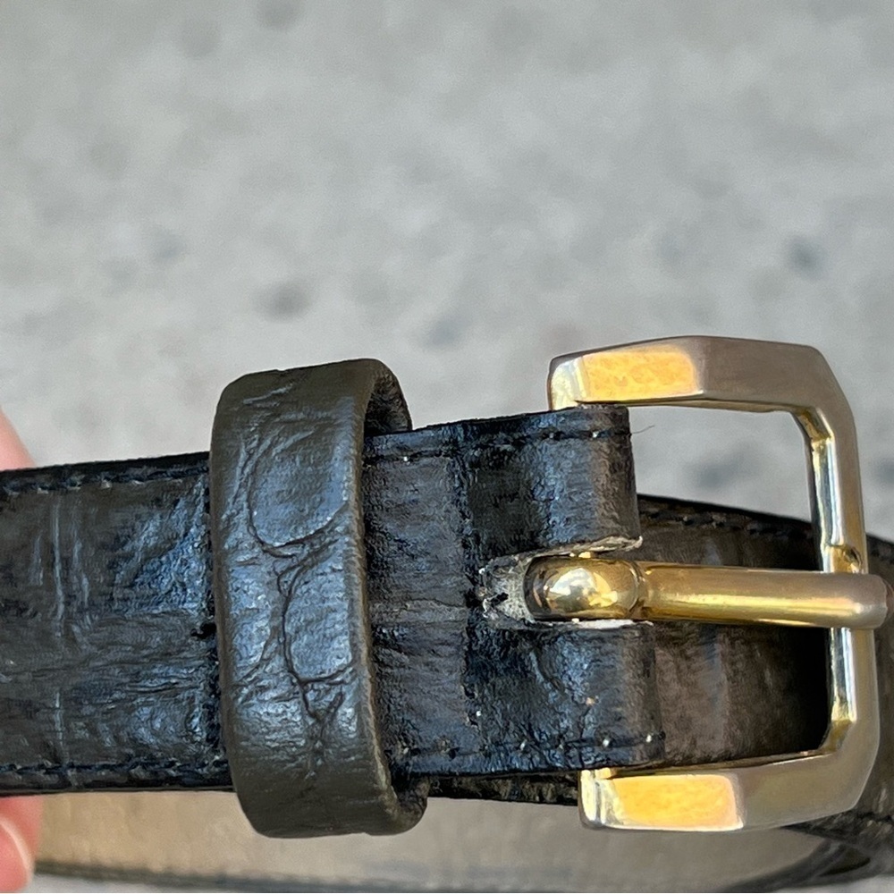 Vintage Eaton Hornback Alligator Belt with goldtone buckle